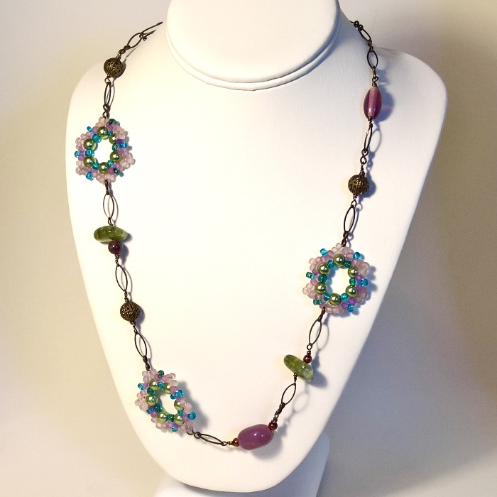 Bohemian Beads & Brass Necklace